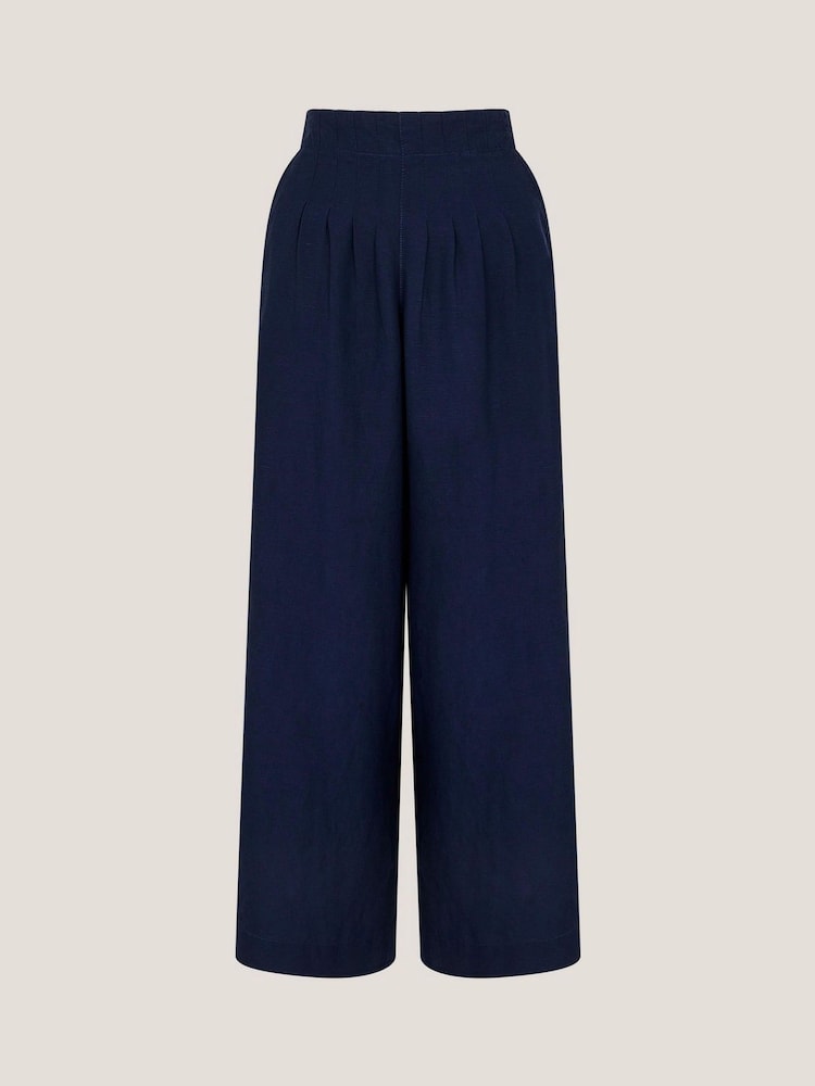 Monsoon Blue Margo Wide Leg Trousers - Image 5 of 5