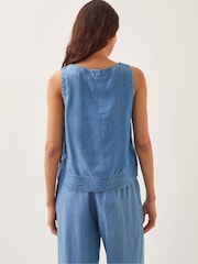 Monsoon Blue Nyla Button Side Tank Top - Image 3 of 4