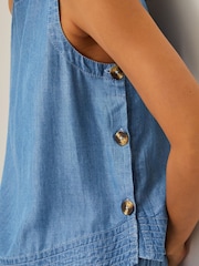 Monsoon Blue Nyla Button Side Tank Top - Image 4 of 4