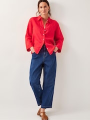 Monsoon Red Thea 100% Linen Shirt - Image 2 of 5