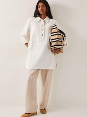 Monsoon Natural Nara Denim Tunic Shirt 100% Cotton Dress - Image 5 of 6