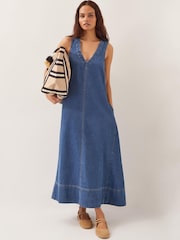Monsoon Blue Tara A-Line Denim Dress - Image 1 of 4