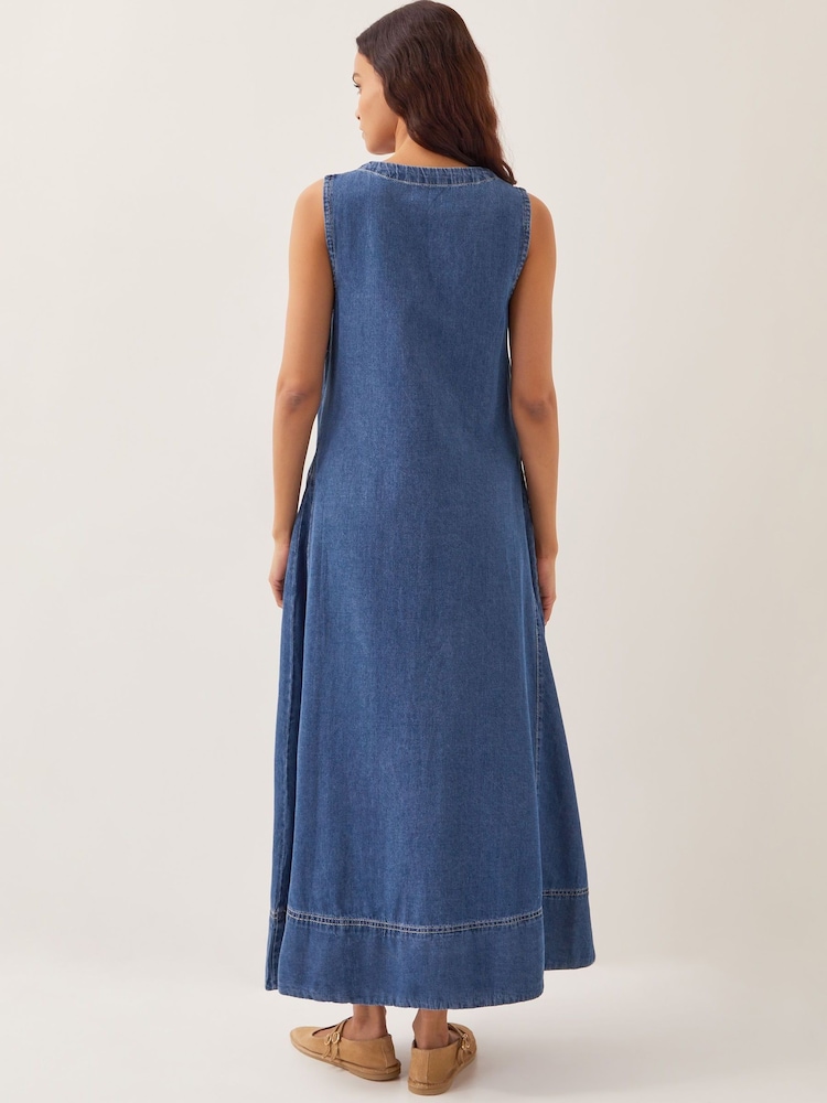 Monsoon Blue Tara A-Line Denim Dress - Image 4 of 4