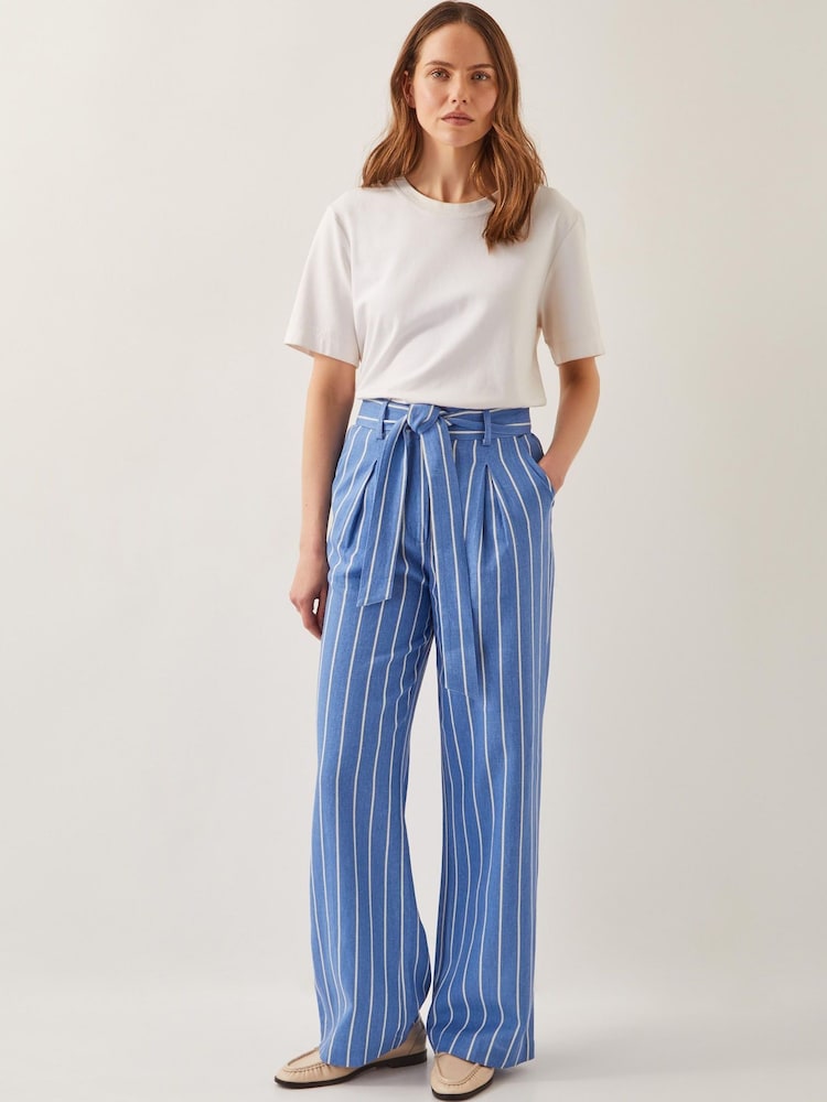 Monsoon Blue Susan Stripe Trousers - Image 2 of 6