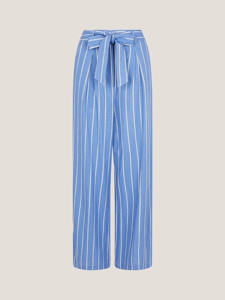 Monsoon Blue Susan Stripe Trousers - Image 6 of 6