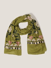 Monsoon Green Lou Lightweight Floral Print Scarf - Image 1 of 2