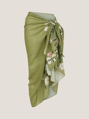 Monsoon Green Lou Lightweight Floral Print Scarf - Image 2 of 2