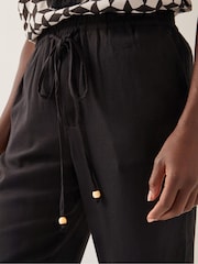 Monsoon Black Penina Drawstring Wide-Leg Trousers - Image 3 of 4