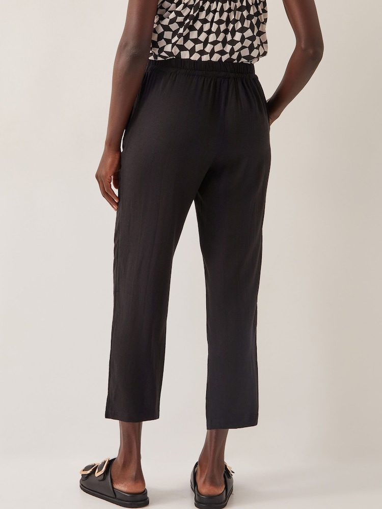 Monsoon Black Penina Drawstring Wide-Leg Trousers - Image 4 of 4