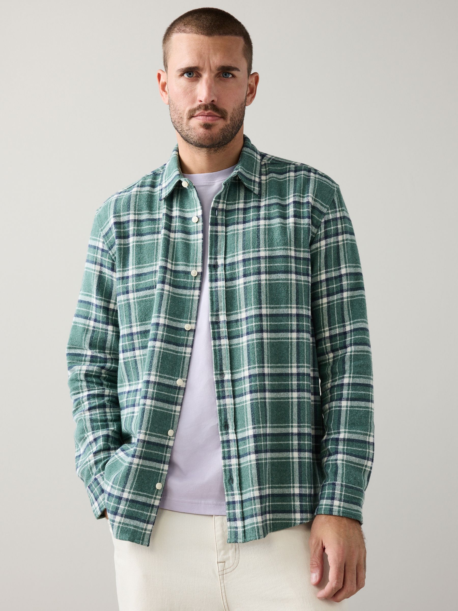 Buy Green/White Signature Long Sleeve Check Shirt from Next USA