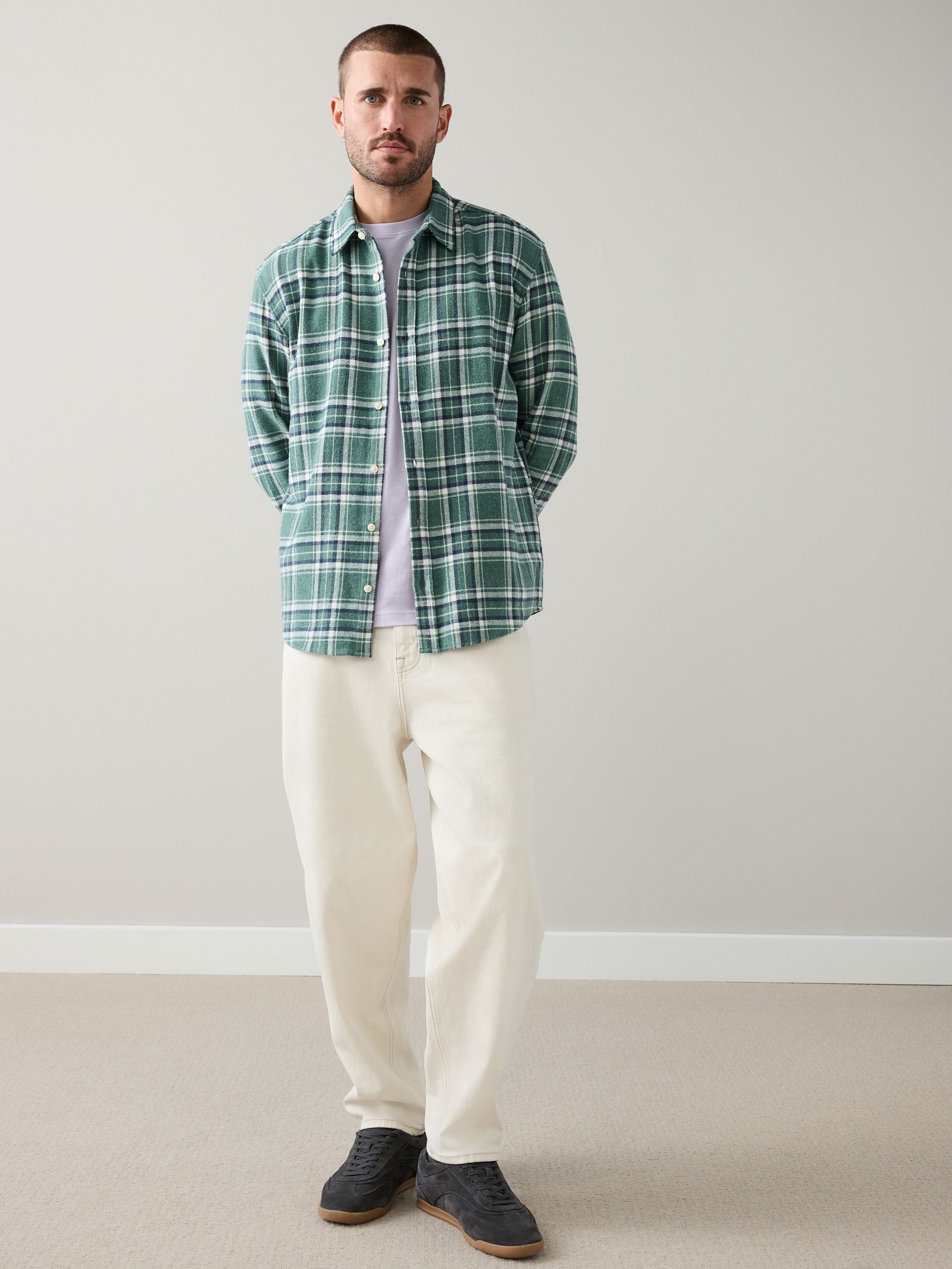 Buy Green/White Signature Long Sleeve Check Shirt from Next USA