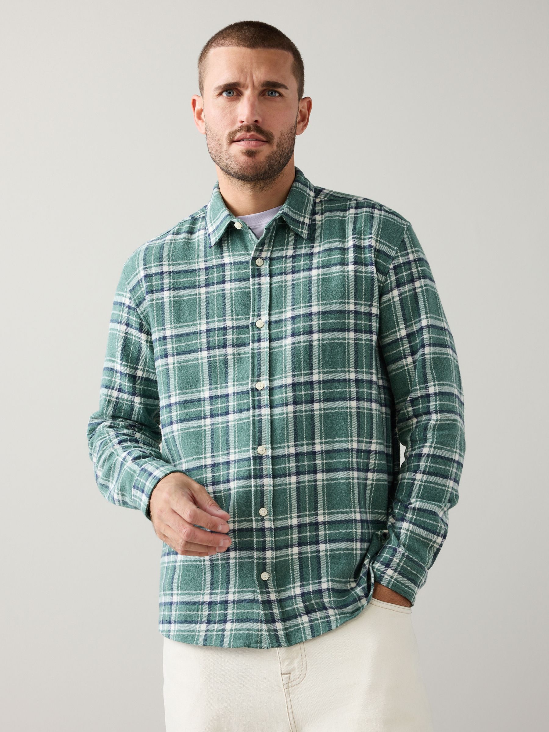 Buy Green/White Signature Long Sleeve Check Shirt from Next USA