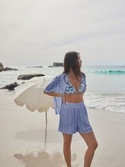 Pale Blue Broderie Holiday Shorts - Image 2 of 6