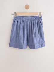 Pale Blue Broderie Holiday Shorts - Image 4 of 6