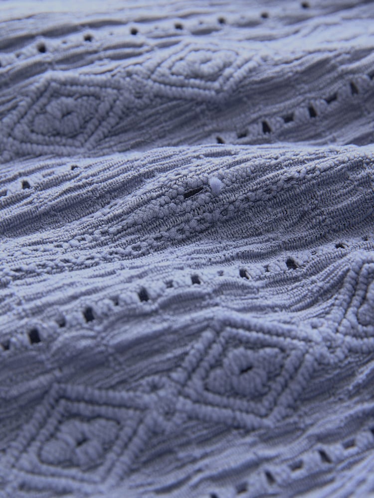 Pale Blue Broderie Holiday Shorts - Image 6 of 6