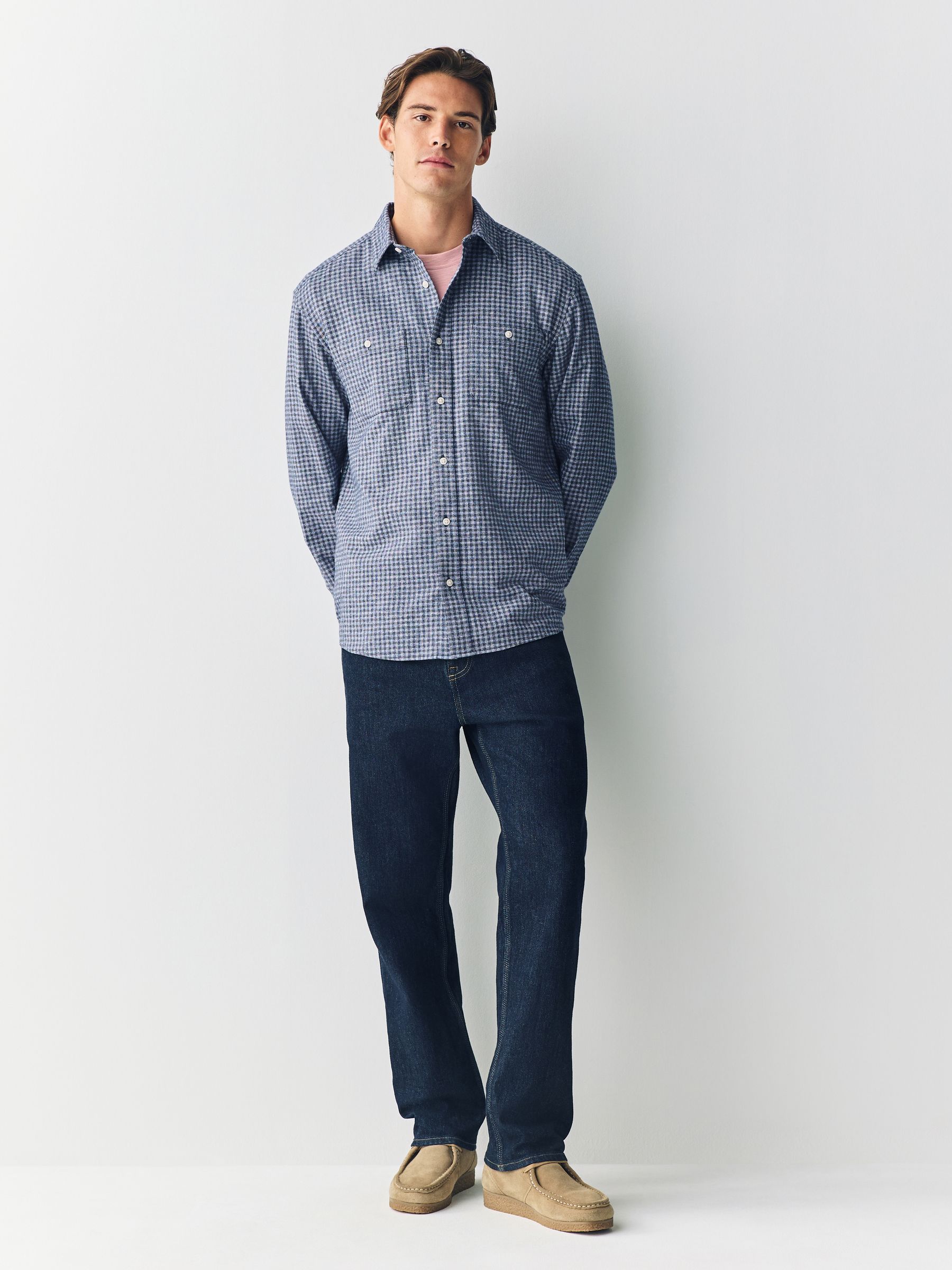 Buy Blue Twin Pocket Long Sleeve Check Shirt from Next USA