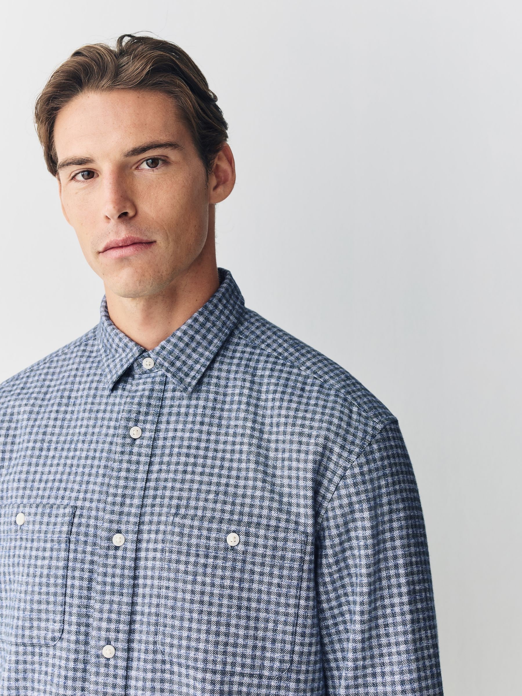 Buy Blue Twin Pocket Long Sleeve Check Shirt from Next USA
