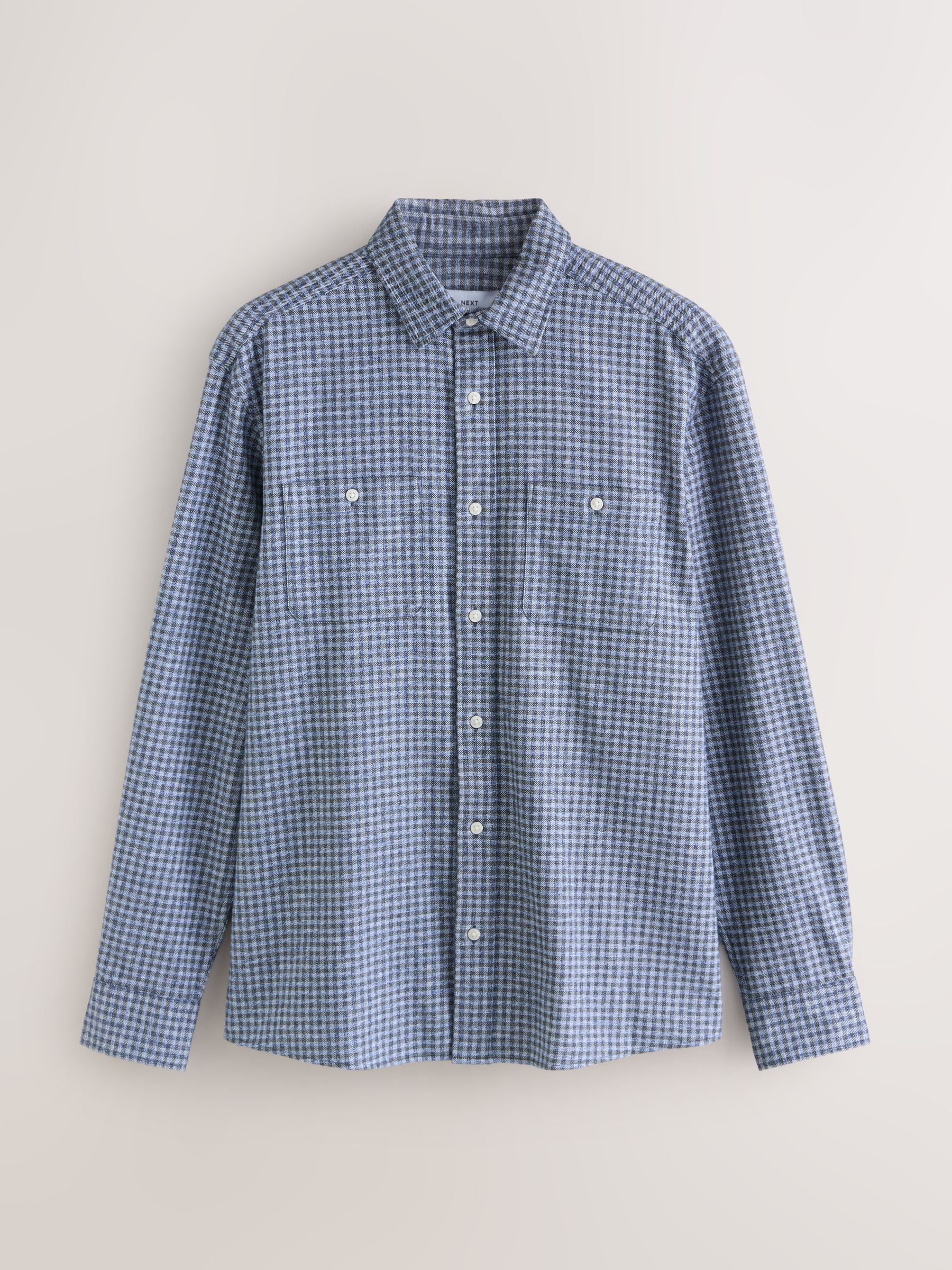 Buy Blue Twin Pocket Long Sleeve Check Shirt from Next USA