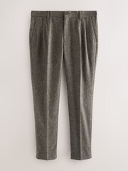 Taupe Regular Tapered Fit Nova Fides Smart Texture Trousers With Wool - Image 6 of 10