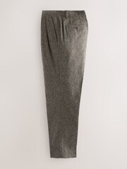 Taupe Regular Tapered Fit Nova Fides Smart Texture Trousers With Wool - Image 7 of 10