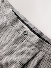 Light Grey Signature Smart Check Trousers With Wool - Image 10 of 11