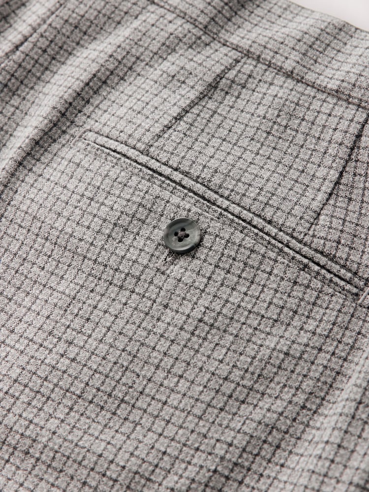 Light Grey Signature Smart Check Trousers With Wool - Image 11 of 11