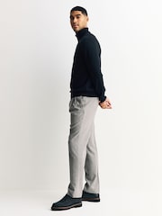 Light Grey Signature Smart Check Trousers With Wool - Image 2 of 11