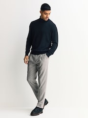 Light Grey Signature Smart Check Trousers With Wool - Image 3 of 11
