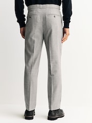 Light Grey Signature Smart Check Trousers With Wool - Image 4 of 11