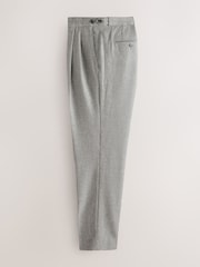 Light Grey Signature Smart Check Trousers With Wool - Image 8 of 11