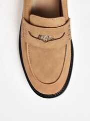 Friends Like These Tan Brown Coin Hardware Slip-On Comfort Penny Loafer Shoes - Image 2 of 4