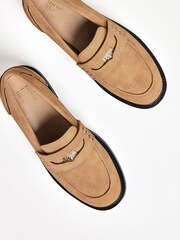 Friends Like These Tan Brown Coin Hardware Slip-On Comfort Penny Loafer Shoes - Image 3 of 4