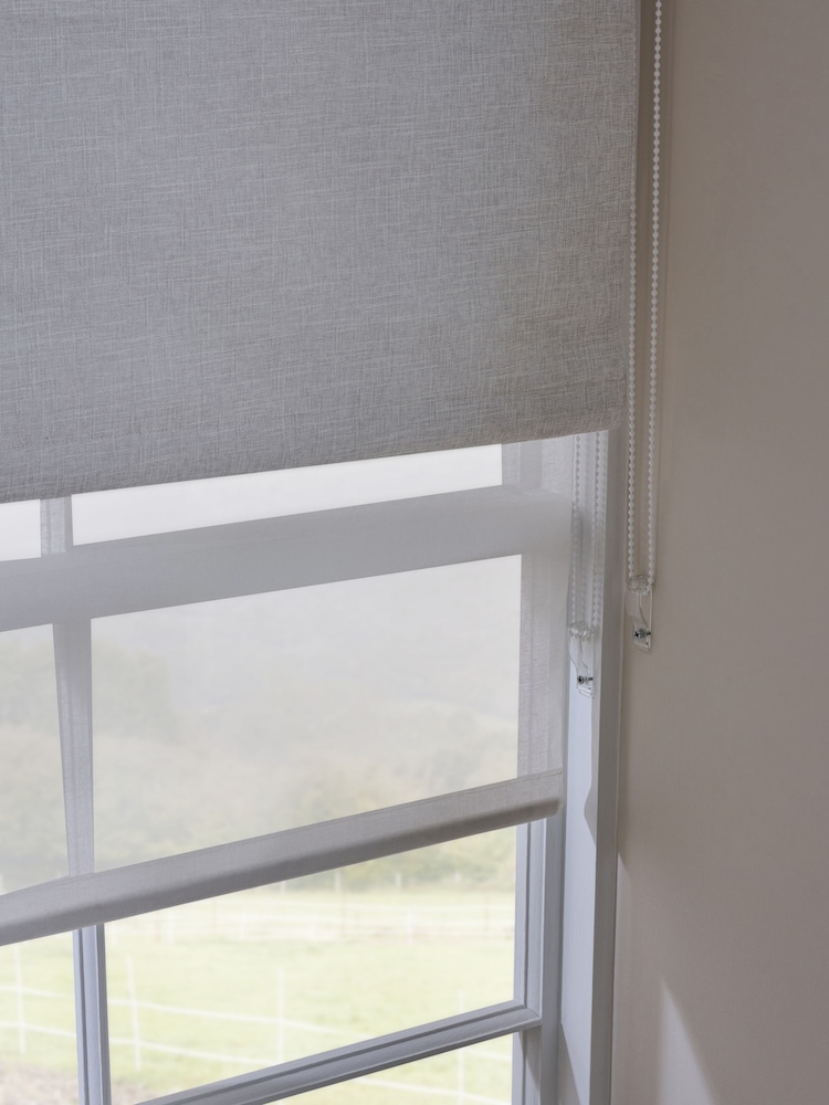 White Ready Made Blackout Sheer Double Roller Blinds - Image 6 of 6