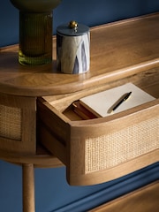 Clarke and Clarke Cane and Mango Wood Aspley Console Table - Image 3 of 9