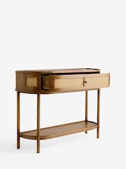 Clarke and Clarke Cane and Mango Wood Aspley Console Table - Image 6 of 9
