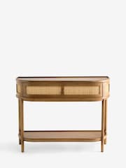 Clarke and Clarke Cane and Mango Wood Aspley Console Table - Image 8 of 9