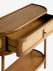 Clarke and Clarke Cane and Mango Wood Aspley Console Table - Image 9 of 9
