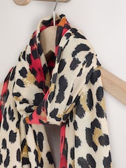 Leopard Print/Red Lightweight Scarf - Image 2 of 3