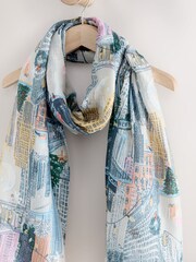 New York Christmas Scene Lightweight Scarf - Image 6 of 7