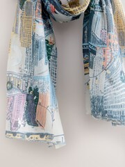 New York Christmas Scene Lightweight Scarf - Image 7 of 7