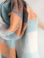 Blue/Orange Heavyweight Brushed Blanket Scarf - Image 8 of 8