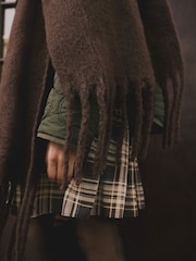 Chocolate Brown Heavyweight Brushed Blanket Scarf - Image 5 of 8