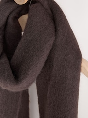 Chocolate Brown Heavyweight Brushed Blanket Scarf - Image 7 of 8