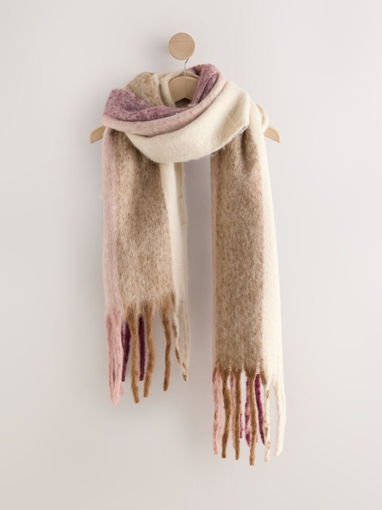 Berry/Neutral Vertical Stripe Heavyweight Blanket Scarf - Image 1 of 3