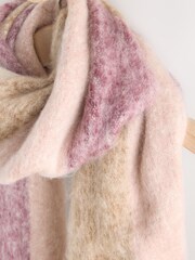 Berry/Neutral Vertical Stripe Heavyweight Blanket Scarf - Image 2 of 3
