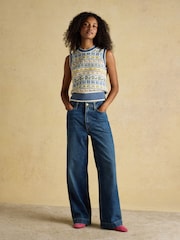 Joules Blue Birds & Bees Knitted Crew Neck Vest - Image 3 of 9