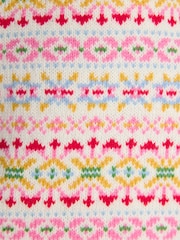 Mehrfarbig - Joules Islay V Neck Fair Isle Cotton Rich Knitted Vest - Bild 9 von 9
