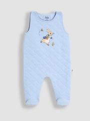 JoJo Maman Bébé Blue Quilted 2-Piece Dungaree Set - Image 2 of 6