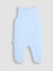 JoJo Maman Bébé Blue Quilted 2-Piece Dungaree Set - Image 3 of 6