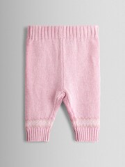 JoJo Maman Bébé Pink Fair isle Knit Cardigan & Bottom Set - Image 5 of 6